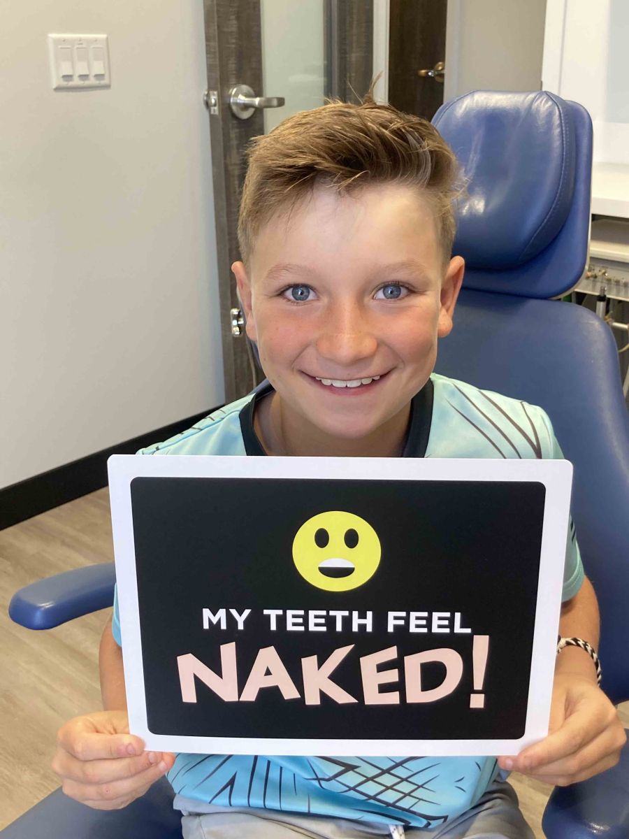 Patient after removing braces during phase I treatment